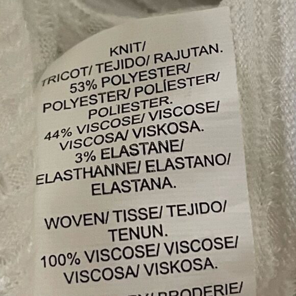 Lucky Brand Sheer Bell Sleeve Blouse · Medium · Brocade Floral Textured  · White - Picture 10 of 12